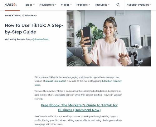 unique blog ideas, HubSpot post on how to use Tiktok