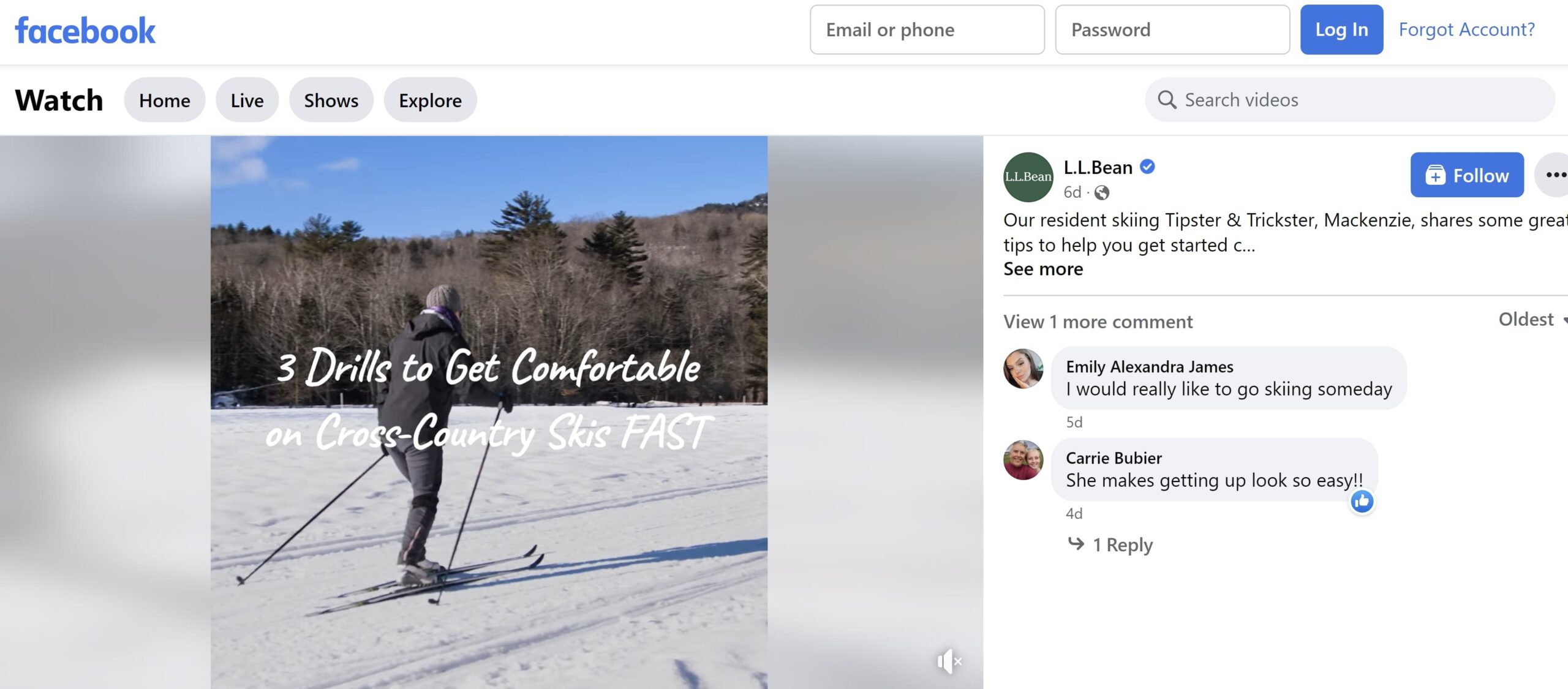 A how-to video about skiing boosts Facebook engagement for L.L. Bean.