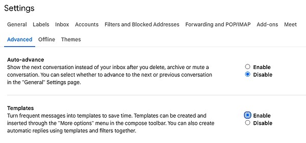 email hack: how to enable templates in gmail