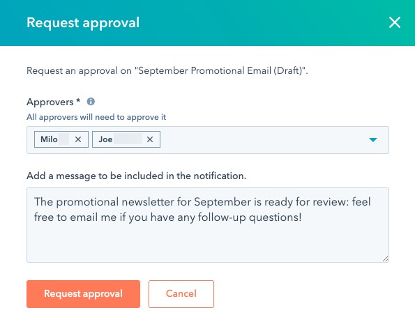 Requesting approval within HubSpot - Collaborating Across Departments
