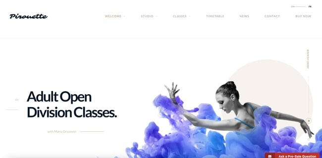 dancing academy best wordpress themes niche homepage 
