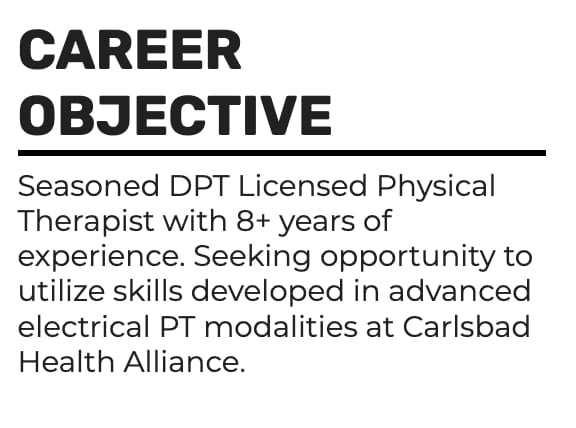 general resume objective examples: Beam Jobs Physical Therapy