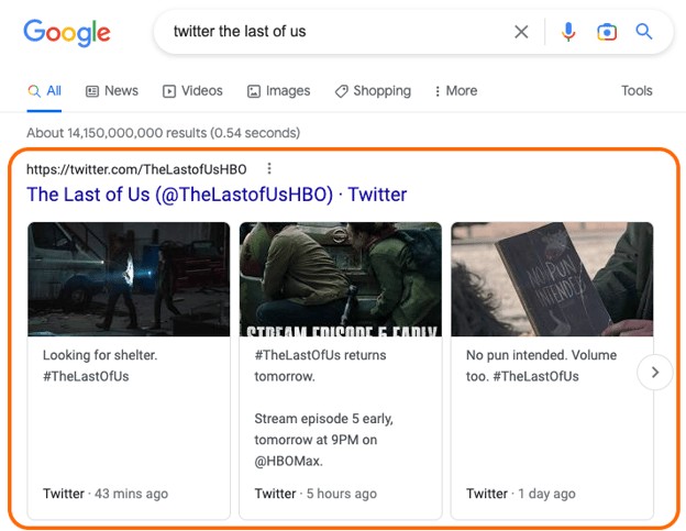 most important serp features analysis: twitter cards