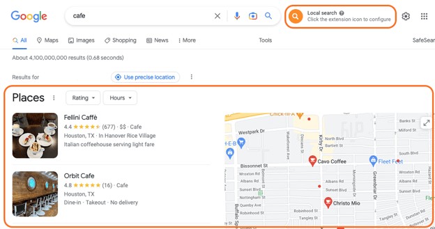 most important serp features: local packs