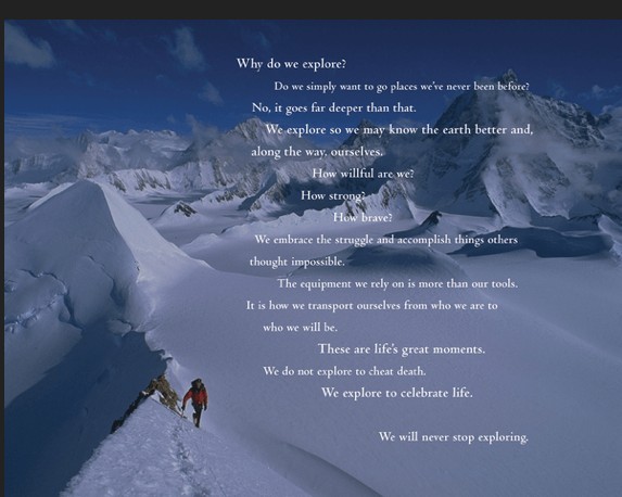 Screenshot of The North Face's brand manifesto