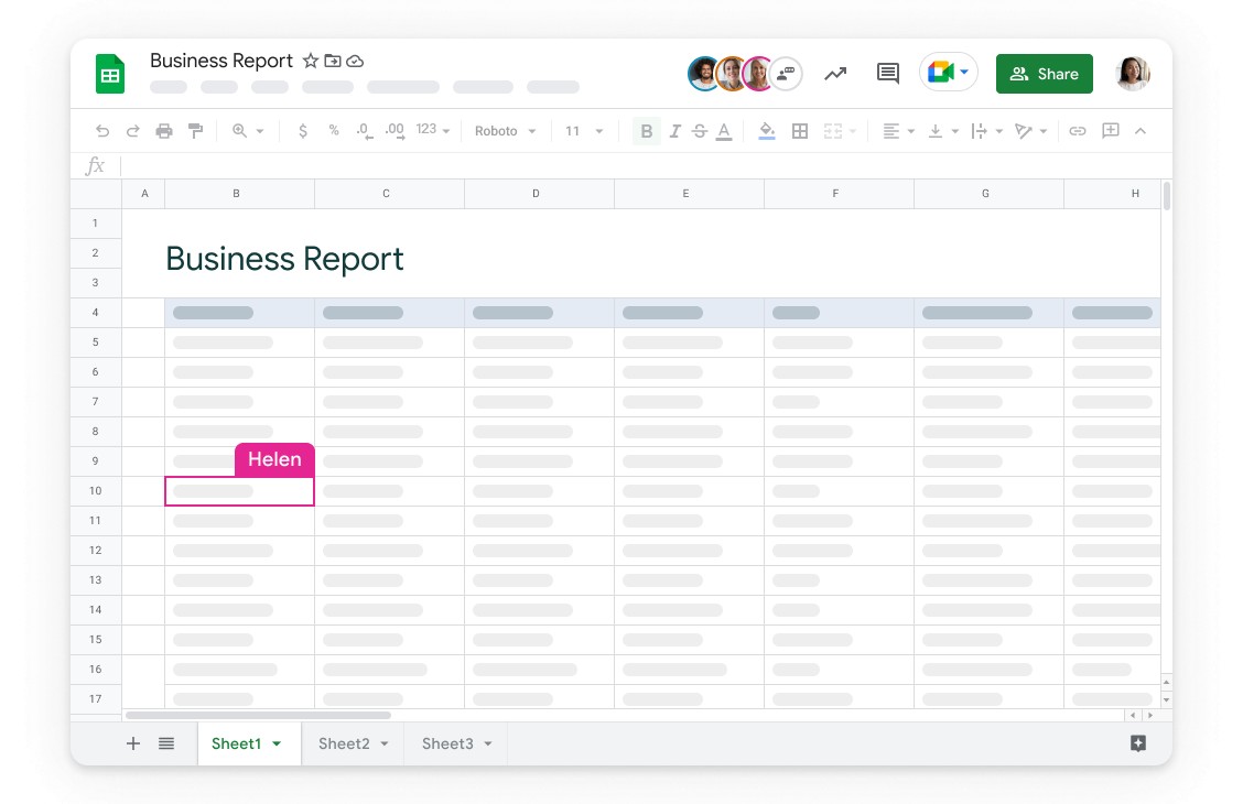 Excel alternative, Google Sheets example of collaboration