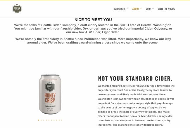 Company Profile Examples: seattle cider