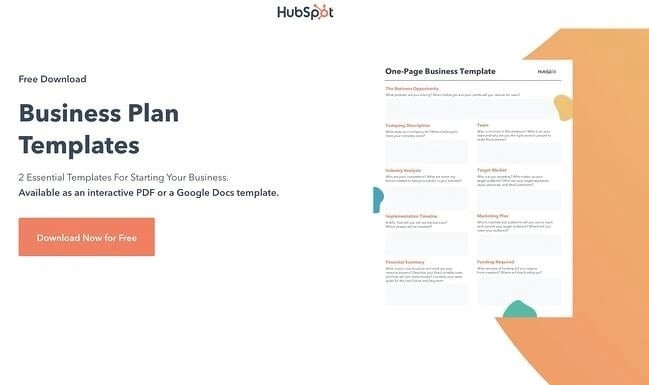 Sample business plan: hubspot free editable pdf 