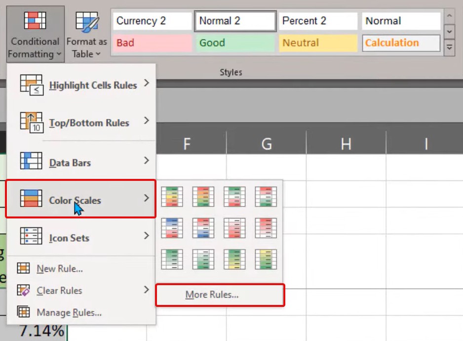 How to color your Excel heat map in custom shades.