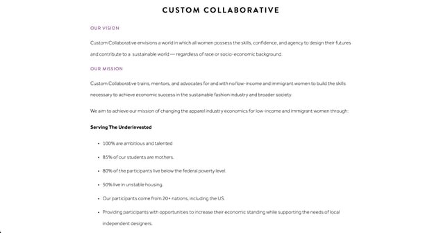 Company description example: custom collaborative