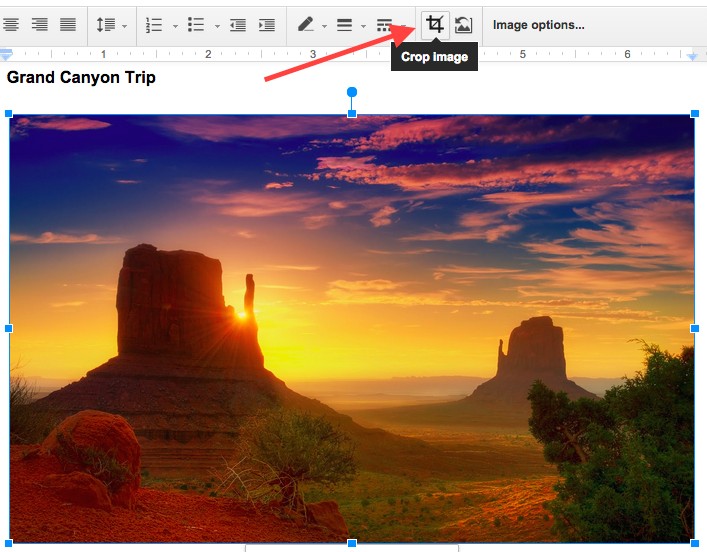 crop an image in google drive