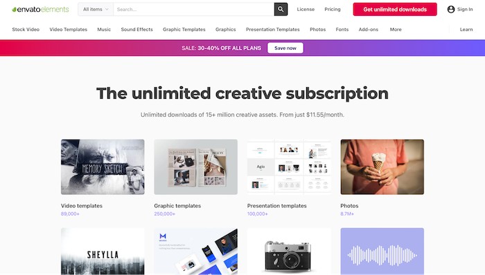  Best royalty free music, Envato Elements