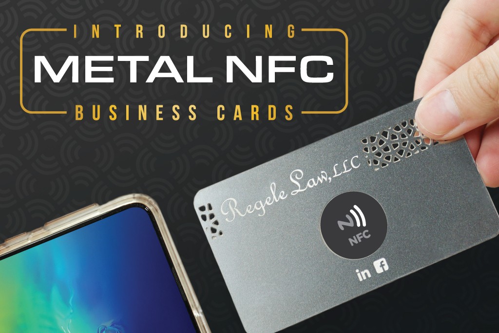 An example of a business card with an embedded NFC (Near Field Communication) chip.