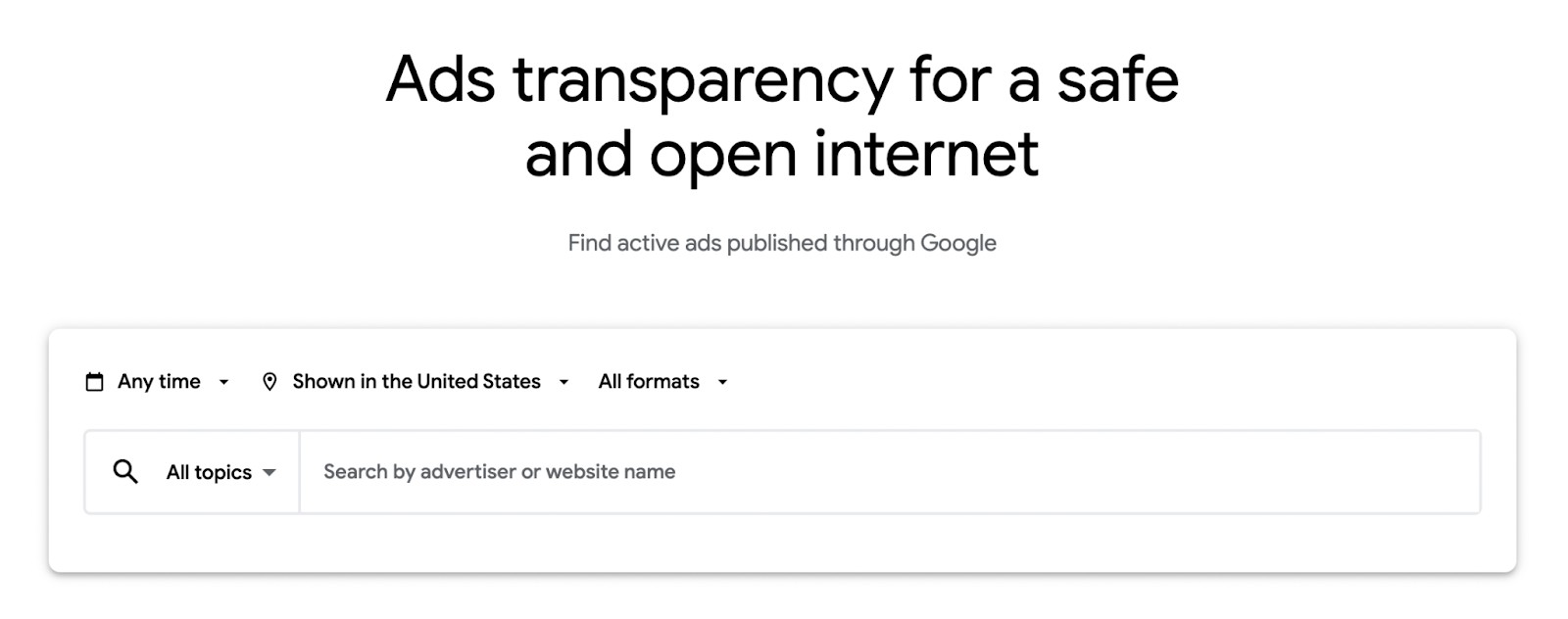 international PPC, Google Ads Transparency Center