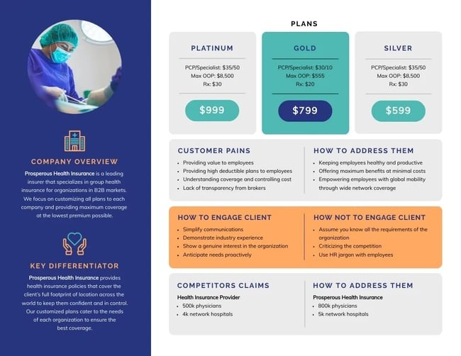 business one pager example, healthcare