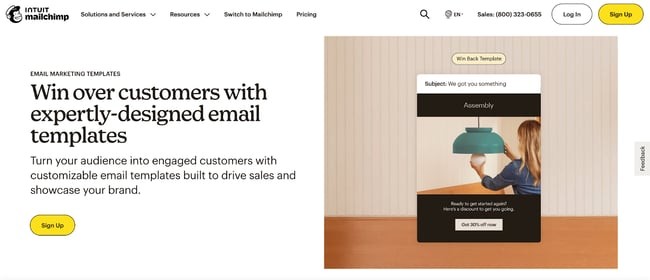 Screenshot of MailChimp