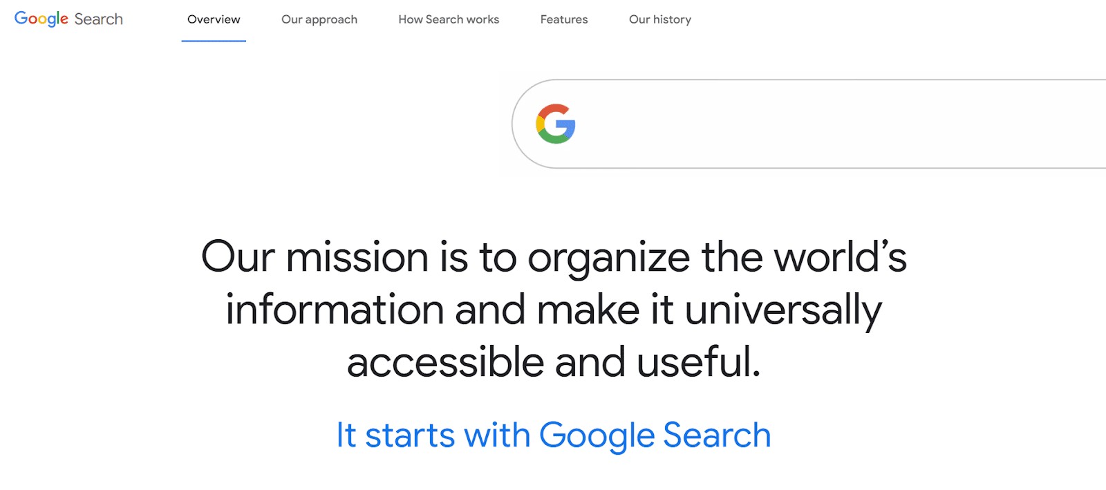 Mission statement example from GoogleIMG name: Google