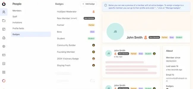 Dashboard from Bettermode community management tool