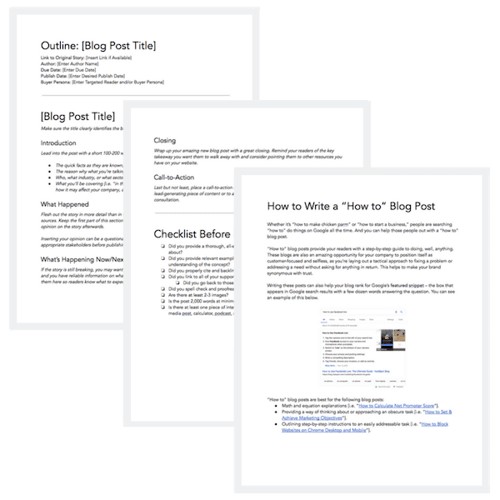 6 blog post templates for Content Marketing from HubSpot