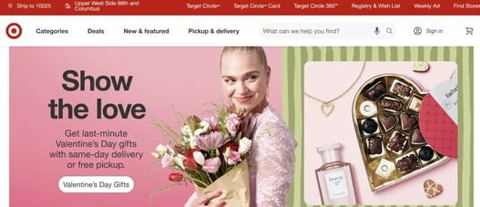 screenshot of target.com landing page